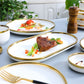 White with Golden Rim Tableware Set