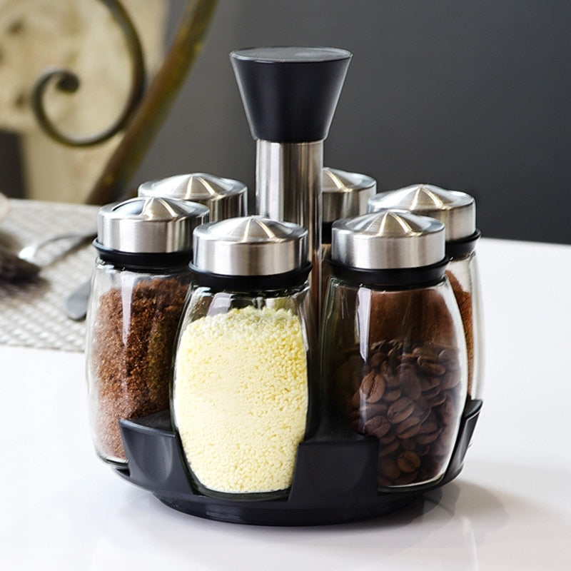 7 piece Condiment Set (salt & pepper)