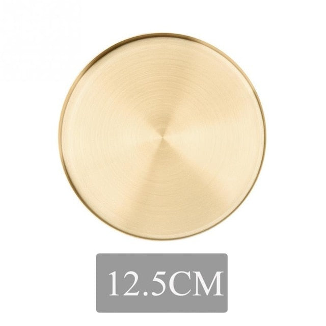 Round Golden Display Tray